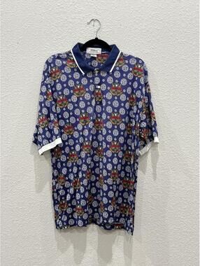 Vintage Titleist By Corbin Polo Shirt Mens L Patterned Print Golf Casual 90s